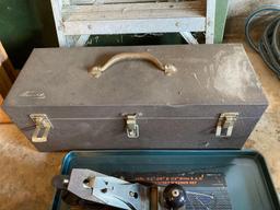 Kennedy Toolboxes, sockets, Craftsman hand plane, alum. stepladder, card table
