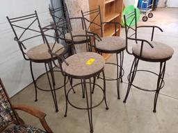 Wrought-iron bar stools, bid x 5