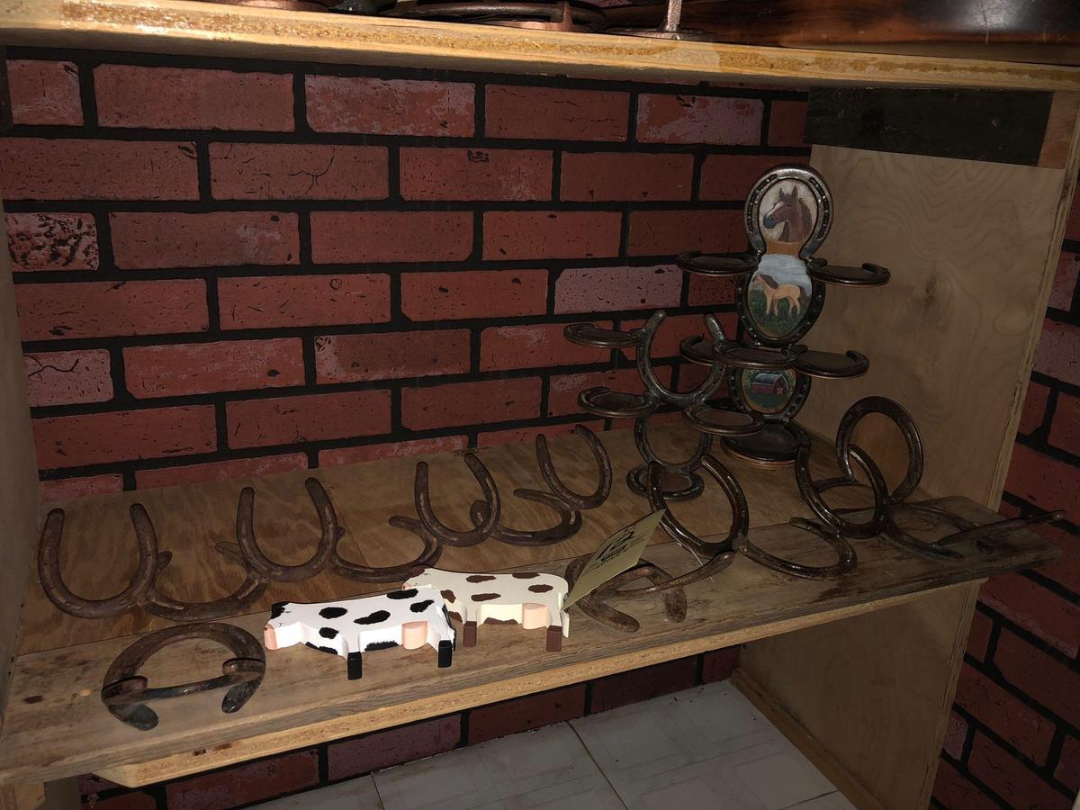 horseshoe art and horse items