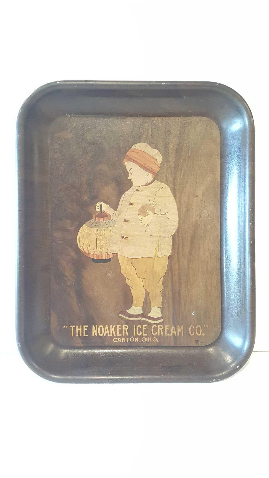 Noaker ice cream Advertising tray, Canton, Ohio