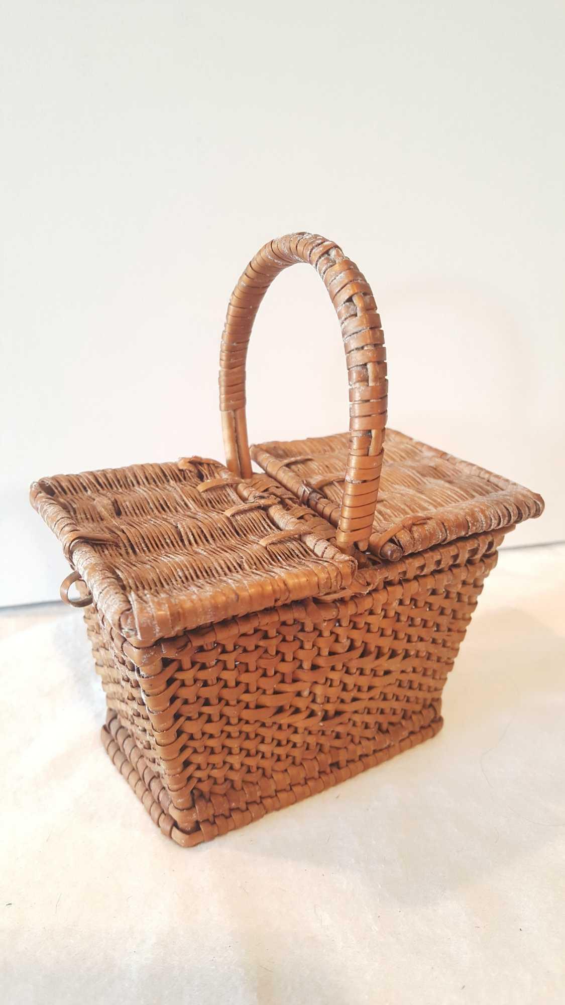 Miniature antique woven basket