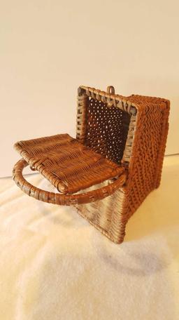 Miniature antique woven basket