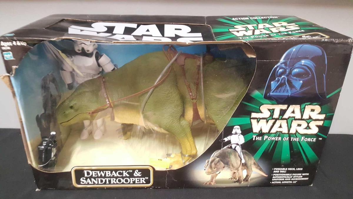 Stars Wars Dewback and Stormtrooper toy, 2000.