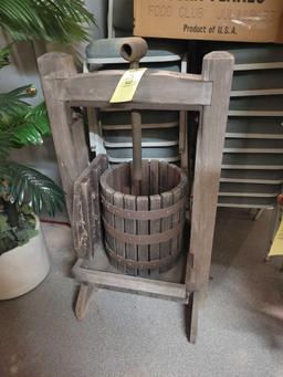 Early wine press with accessories