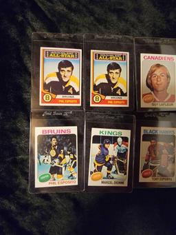 1970s Topps Hockey HOFer Star group lot 8 cards