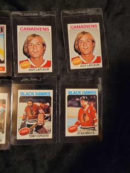 1970s Topps Hockey HOFer Star group lot 8 cards