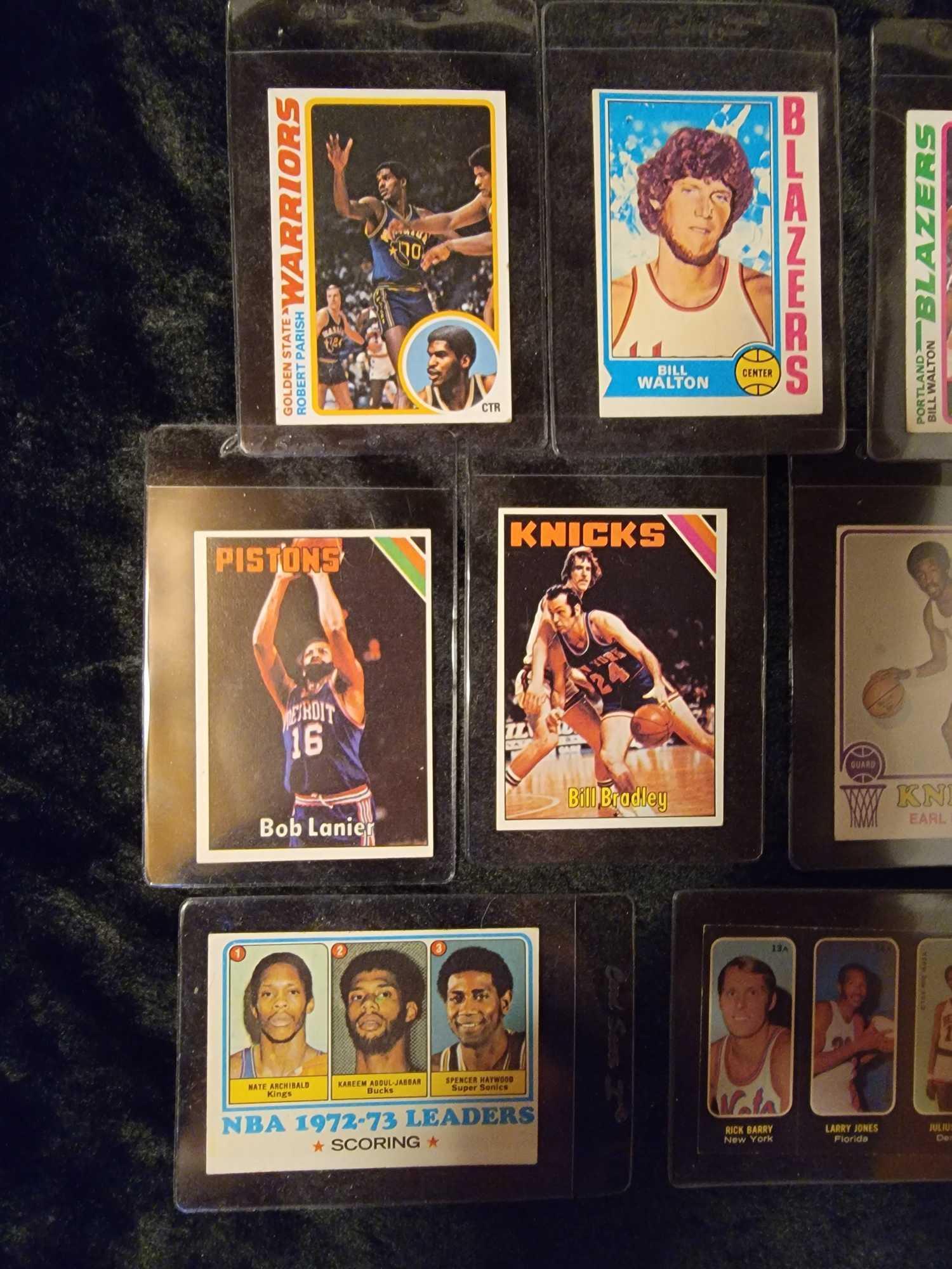 1970s Topps Basketball HOFer Star 8 card 1 sticker lot Bill Walton Rick Berry etc