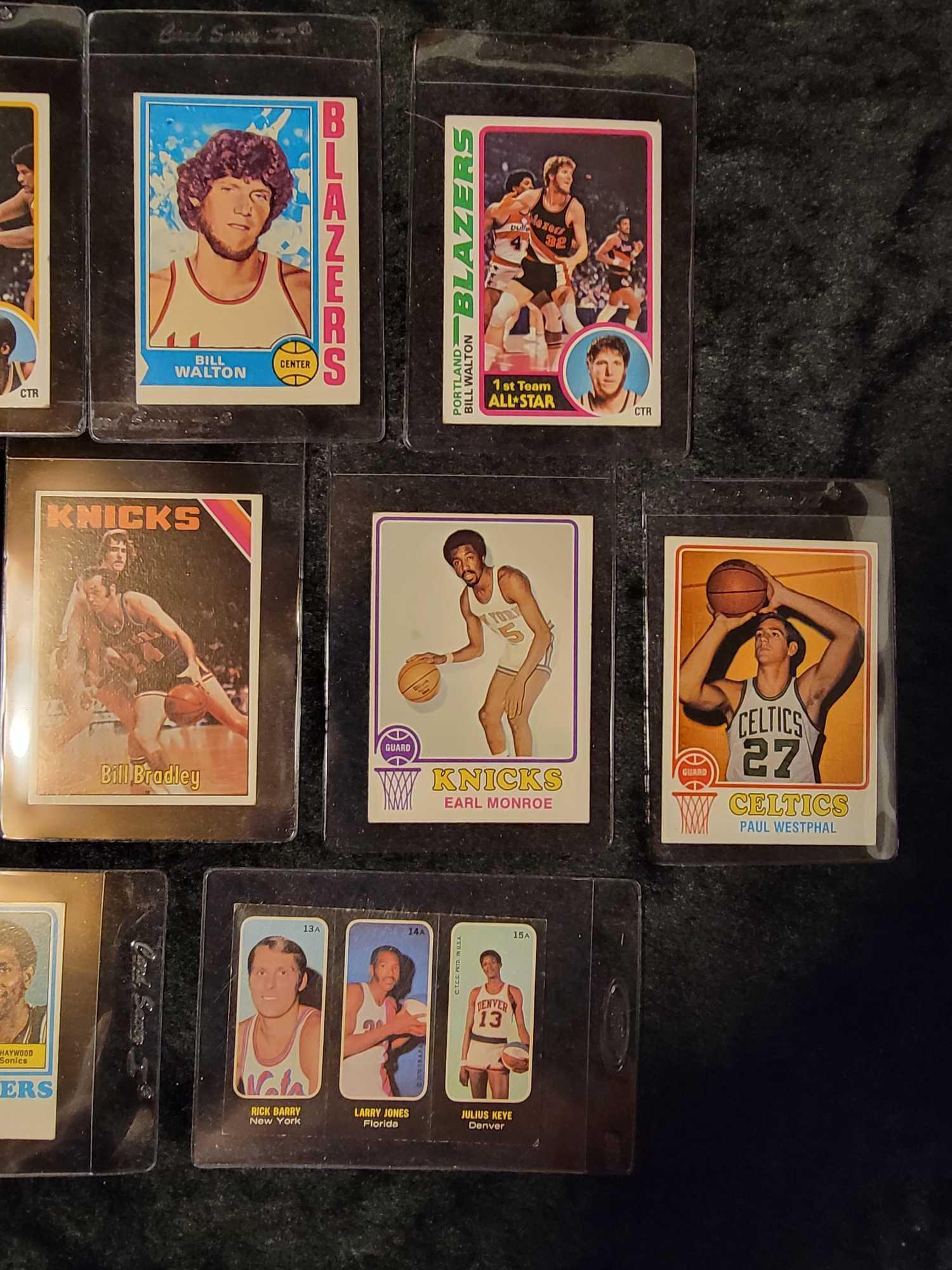 1970s Topps Basketball HOFer Star 8 card 1 sticker lot Bill Walton Rick Berry etc