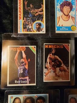 1970s Topps Basketball HOFer Star 8 card 1 sticker lot Bill Walton Rick Berry etc