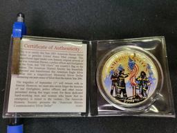 American Historic Society American Hero's Commemorative Silver Dollar, colorized, 1 oz.