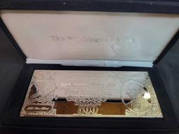 The Washington Mint Five Hundred Silver Certificate half pound fine silver with case