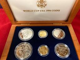 1994 World Cup USA six coin Proof & Uncirculated set.
