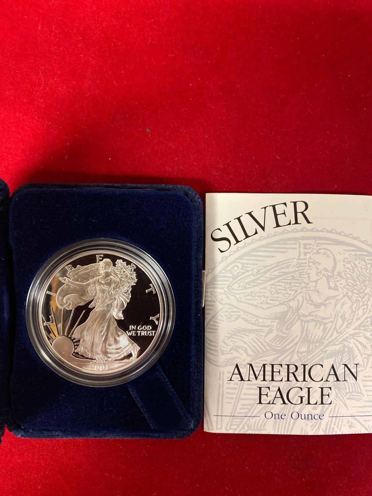 2001-W American Silver Eagle proof dollar.