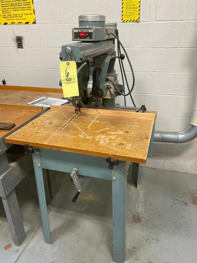 Delta radial arm saw 230 V, with base