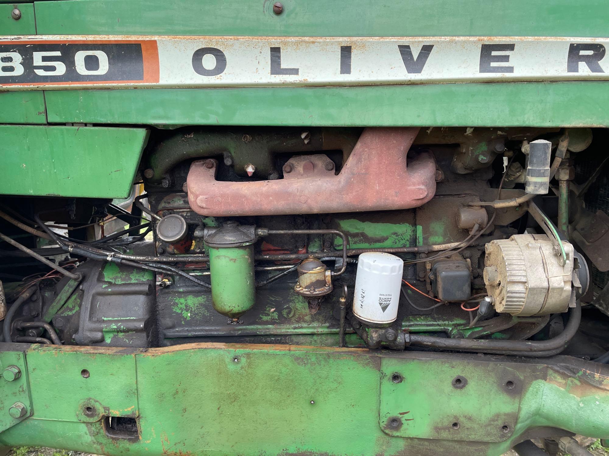 Oliver 1850 Tractor over/under, hydraulic shift, 7570hrs, cab, dual remotes, 540/1000PTO, 3pt,