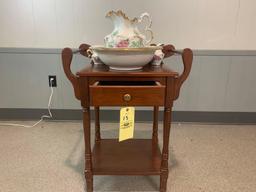 Cherry Dry Sink w/ Bowl and Pitcher