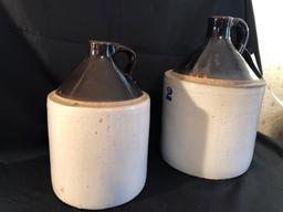 (2) stoneware jugs