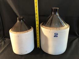 (2) stoneware jugs