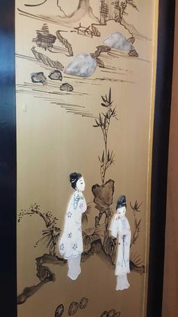 Vintage Chinese natural material inlay storage cabinet