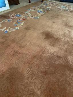 wool 12 x 17 floral patterned floor rug