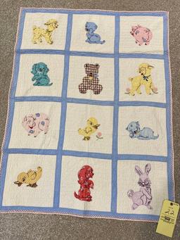 Baby's quilt, hand sewn, 36" x 46".