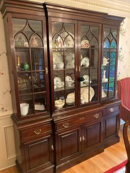 STATTON Americana two piece cherry China cabinet excellent condition Contents not included