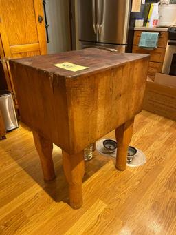 Antique butcher block