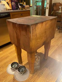 Antique butcher block