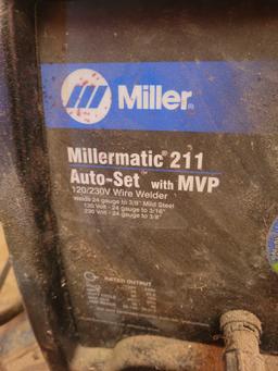 Miller Millermatic 211 auto set with MVP wire feed welder, 120v/230v
