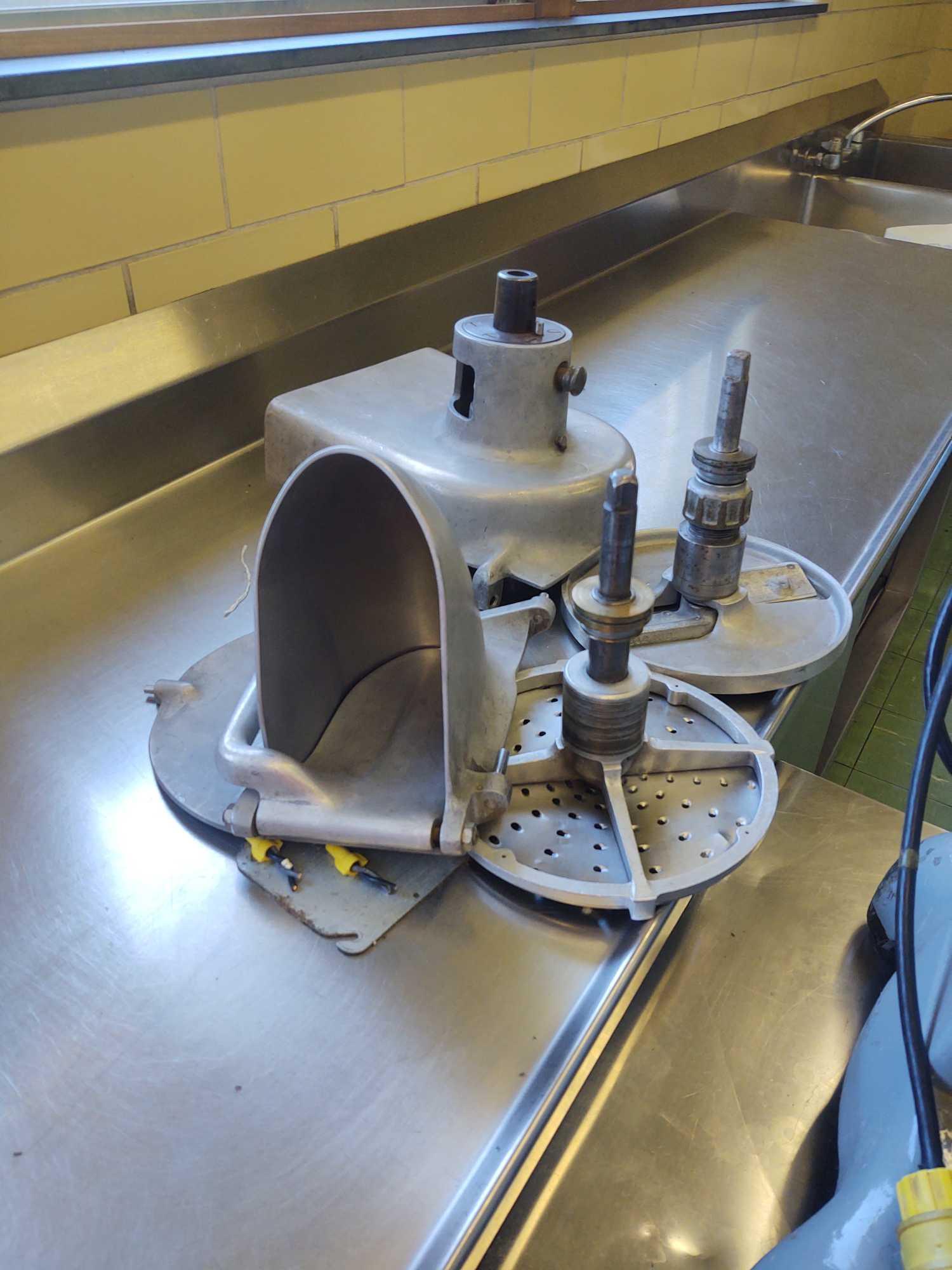 Hobart Model A-200 Mixer w/ Older Stainless Warming Cabinet and Attachments