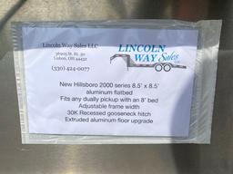 New Hillsboro 2000 series 8.5x8.5 alum. flatbed