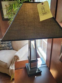 Pair of mirrored table lamps