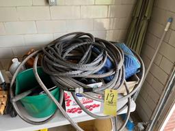 hoses, umbrella, outdoor items