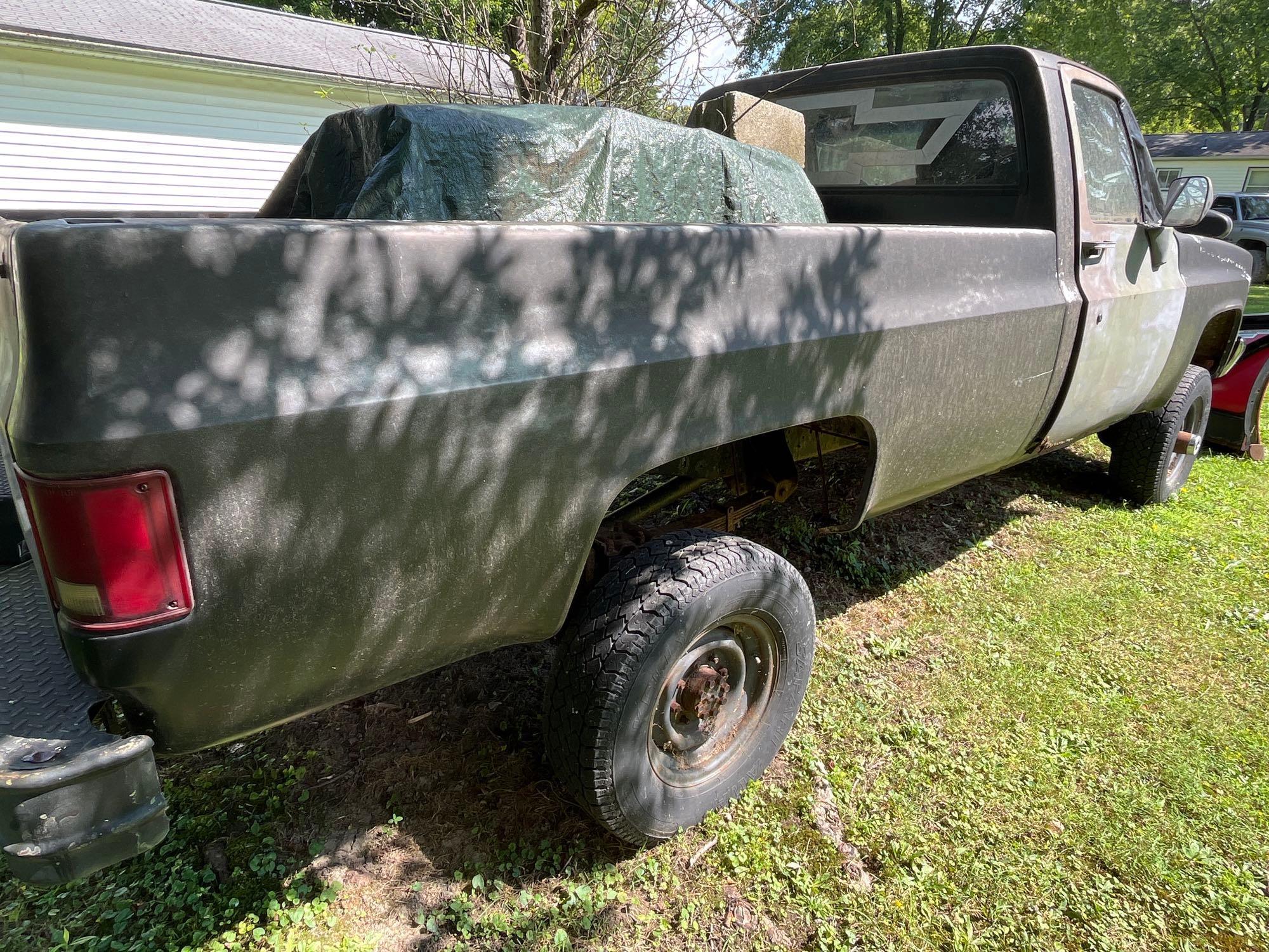 1985 CHEVY C20 CUSTOM DELUX-4x4 TRUCK WITH BOSS POWER Vxt PLOW