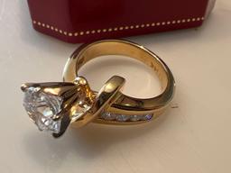 14kt Yellow Gold Ring with Four Brilliant Cut Diamonds