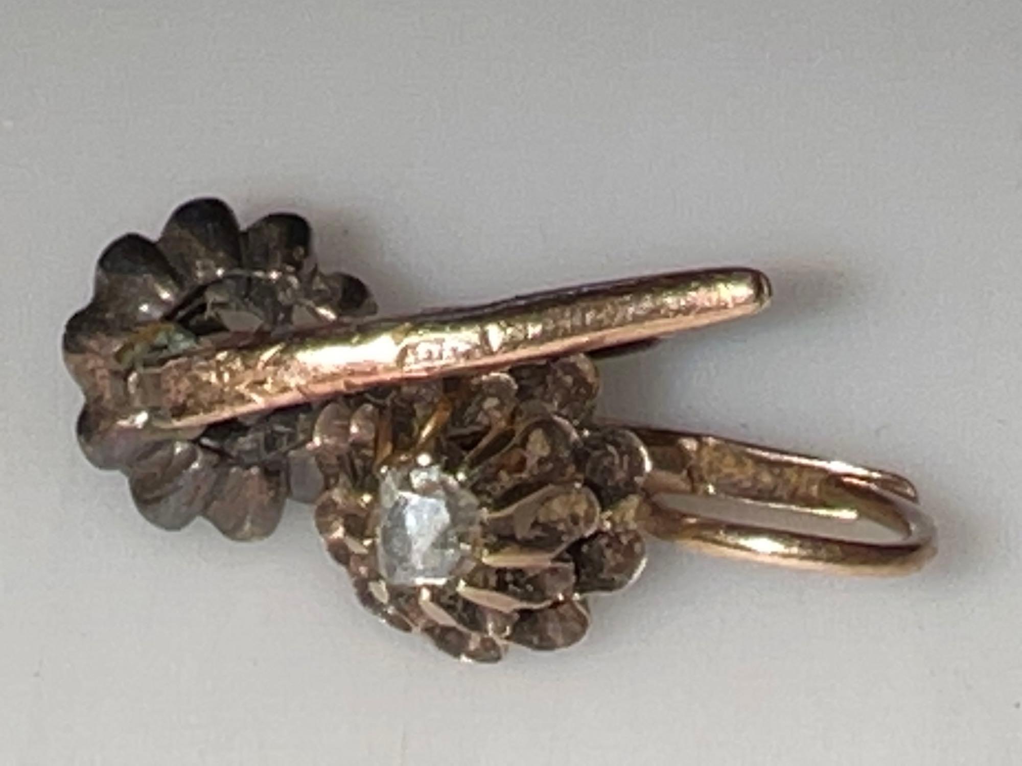 Vintage Gold Jewelry, Brooch, Ring, Earrings with Diamonds