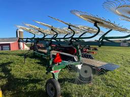 one owner sitrex 12 wheel fold up rake with kicker wheel