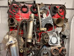 Gaskets, Exhaust Parts, Misc Pieces on Pegboards