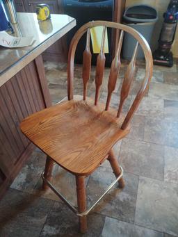 Two Oak Bar Stools