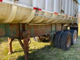 1979 Fruehauf alum. semi dump trailer 24 ft. tandem axle, rollover tarp