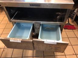 Delfield stainless steel cabinet with work station