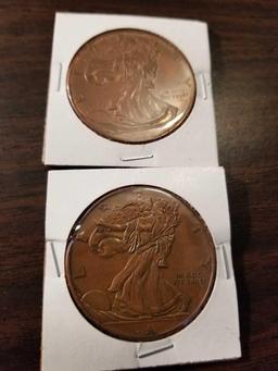 American Eagle copper dollars, bid x 2