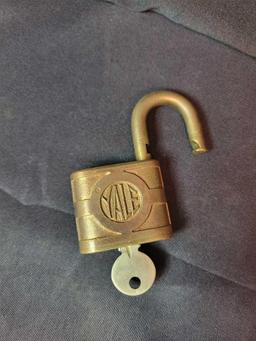 Yale WM signal brass railroad lock