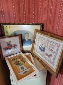 Ancestrial frame and needlepoint art