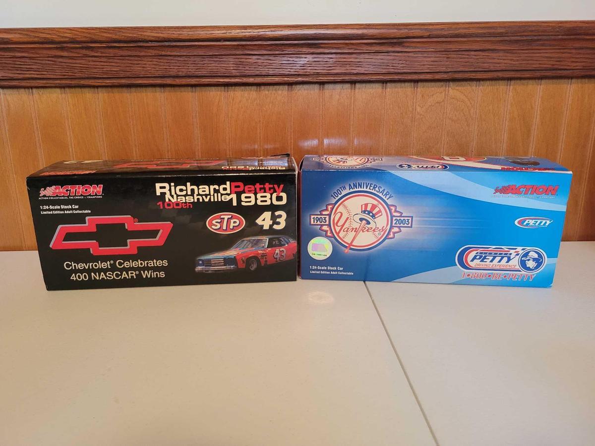 Action Richard Petty and 100 year Yankees Petty diecast cars