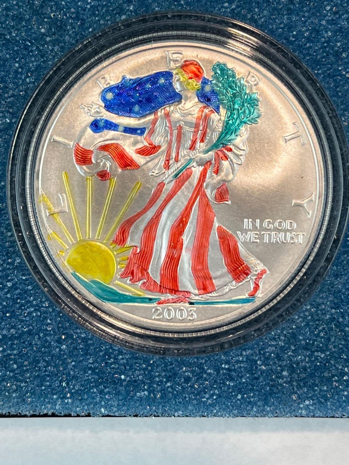 2003 US Silver Eagle .999 Silver Colorized