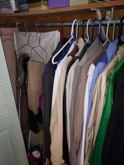 Contents of Dining Room Closet - Clothes, Electronics, Cassettes, & more