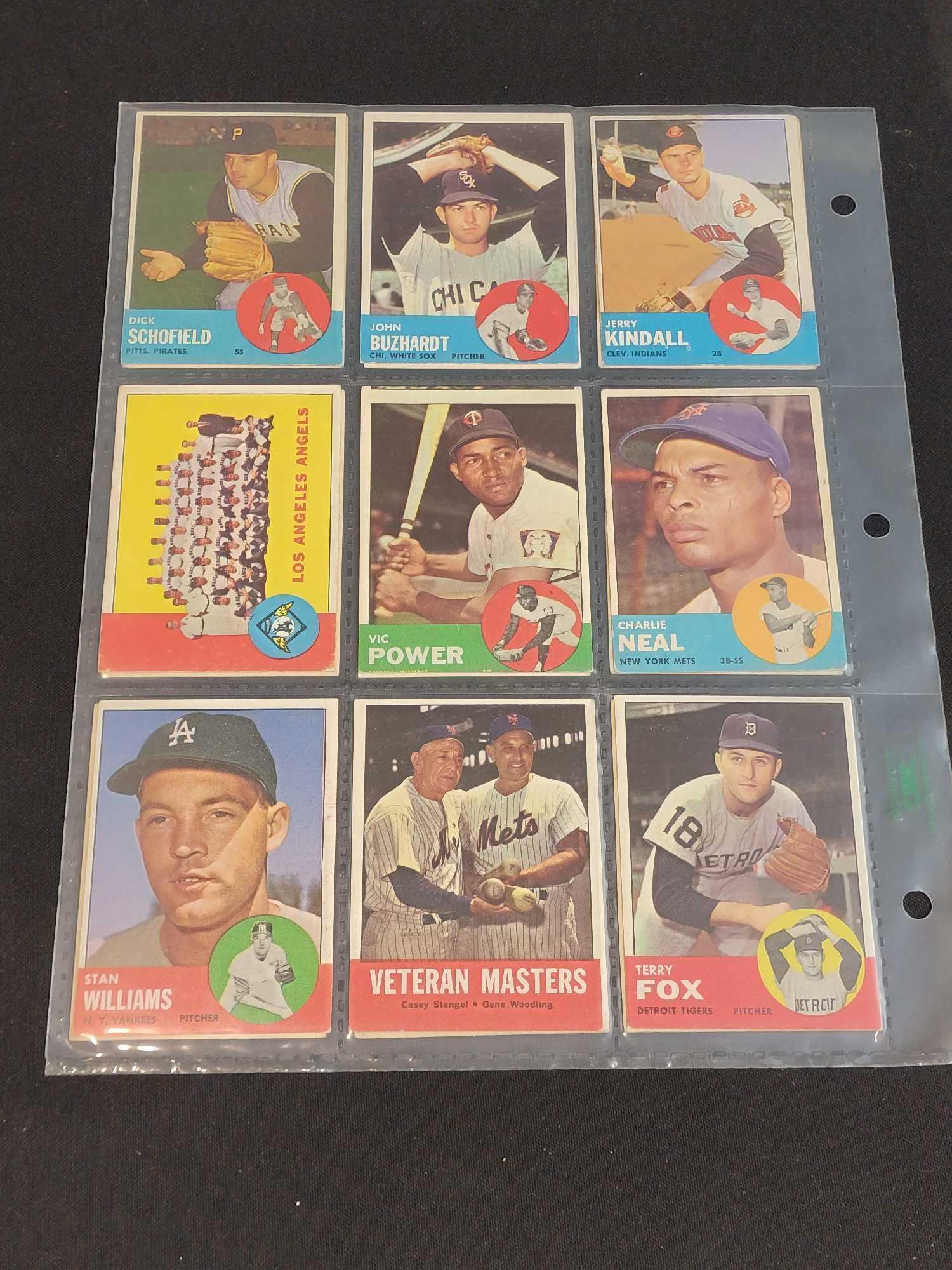 1963 Topps Baseball 180 different cards partial set HOFers Stars Leaders Commons