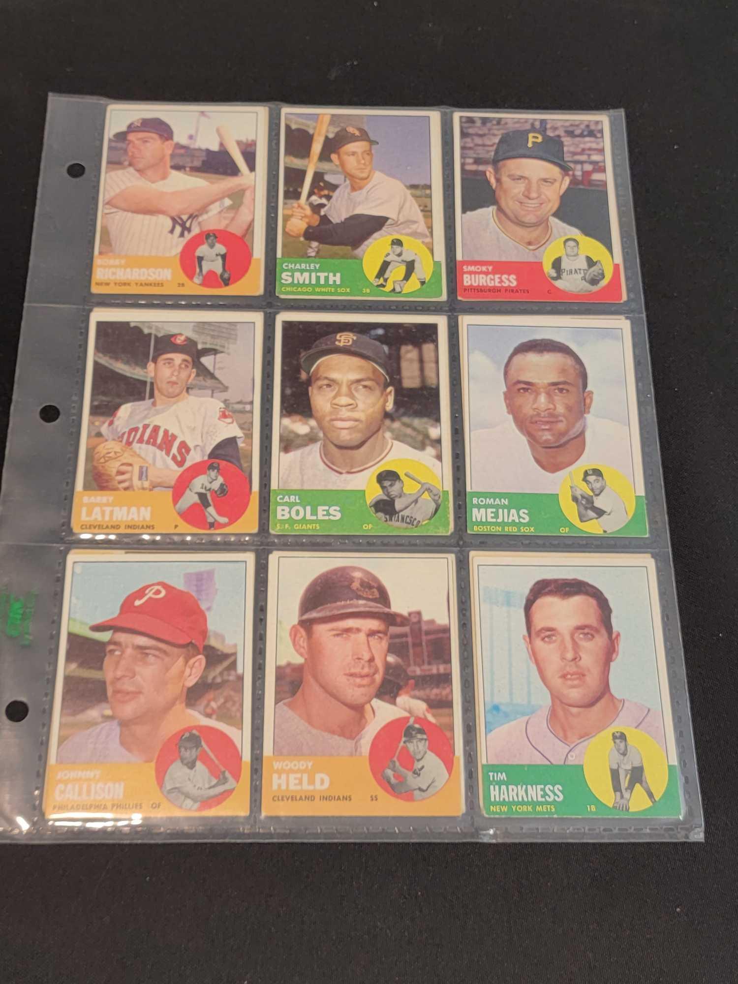 1963 Topps Baseball 180 different cards partial set HOFers Stars Leaders Commons