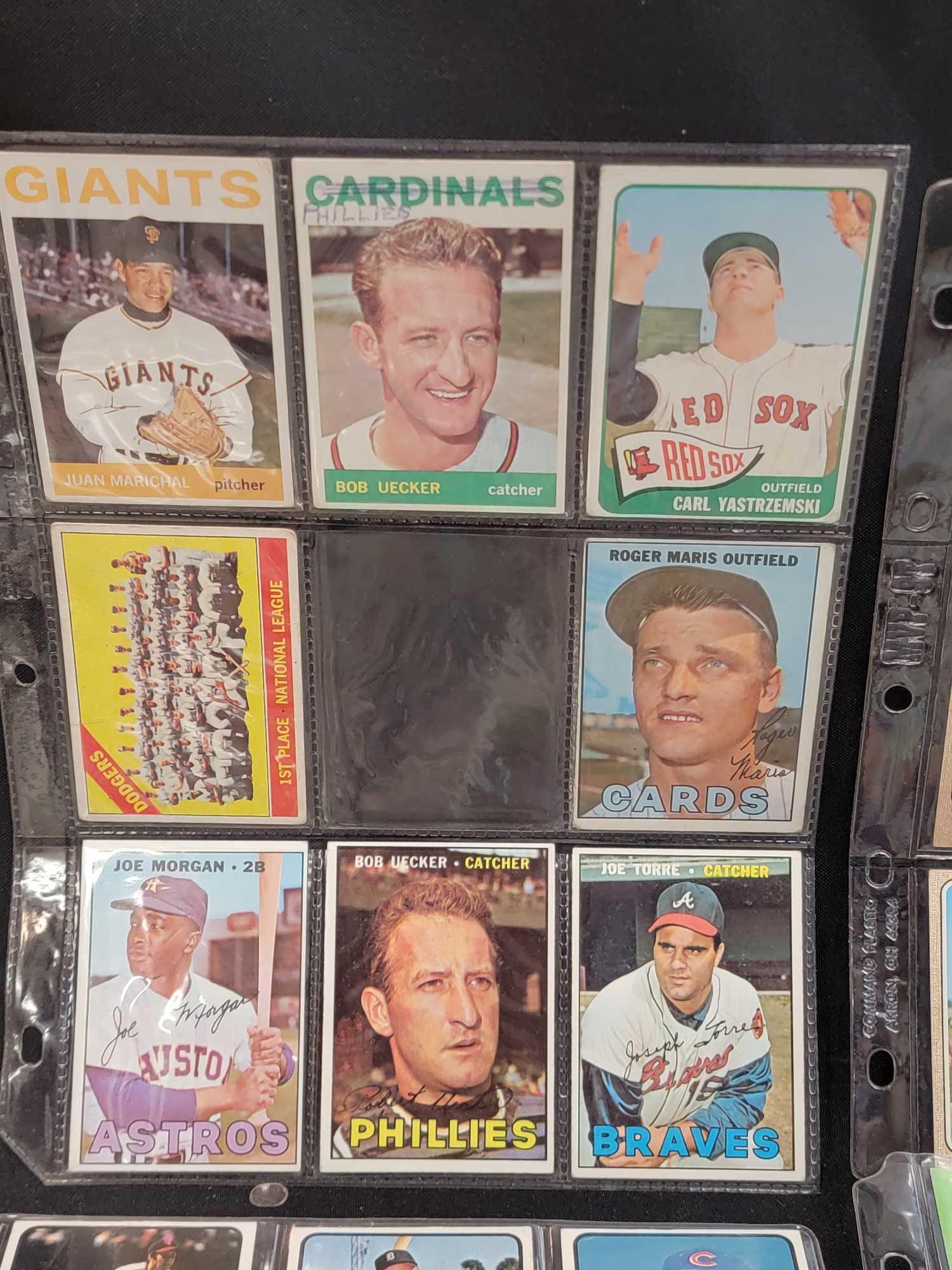 11 pages of Baseball cards HOFers RCs 1957 to 1979
